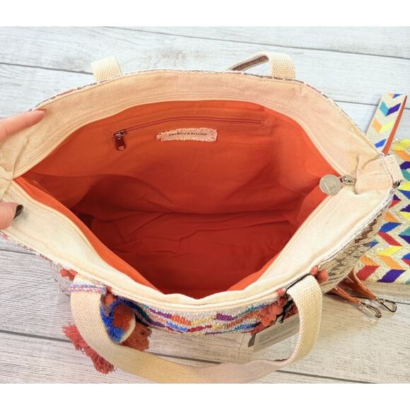 AMERICA & BEYOND Beyond/Embellished Tote Bag 3 Piece Set Boho Made In India - Picture 11 of 16